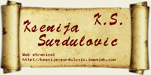 Ksenija Surdulović vizit kartica
